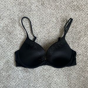 Victoria's Secret Black Sequin Push Up Bra